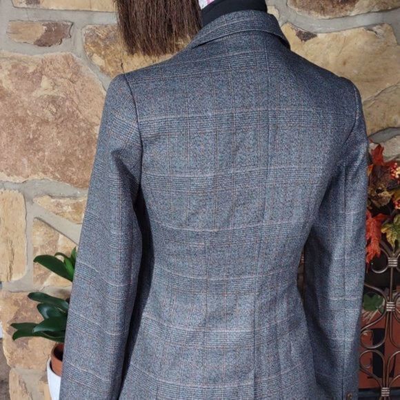 XXI Black and Grey with Thin Orange Striping Fitted Blazer Sz S‎ - Picture 5 of 11